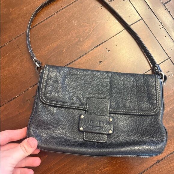 kate spade Handbags - Kate Spade Pebbled Leather Shoulder Bag - Black USED